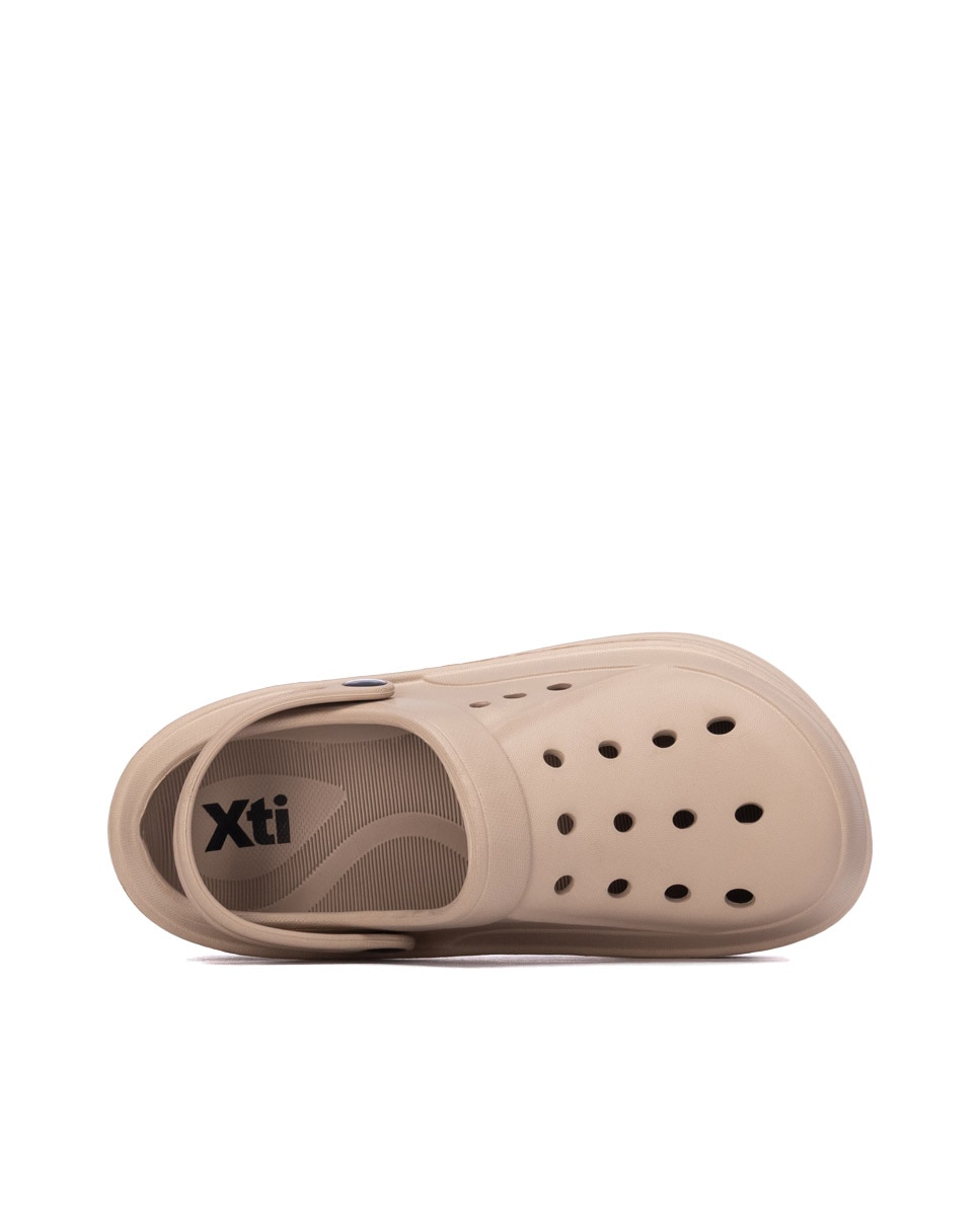 Zuecos planos de mujer de goma - Xti - Beige Beige-5
