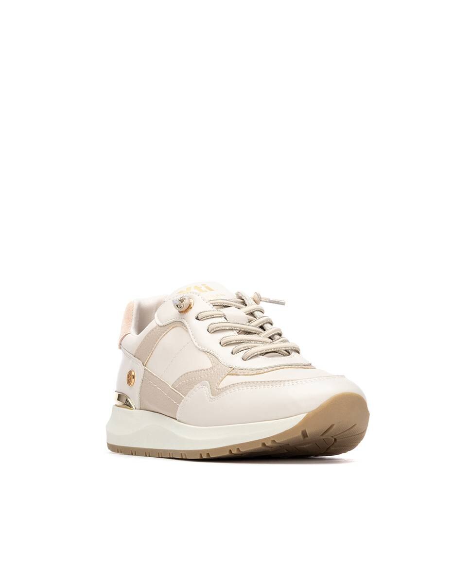 Zapatillas básicas de mujer con cordones - Xti - Beige Beige-3