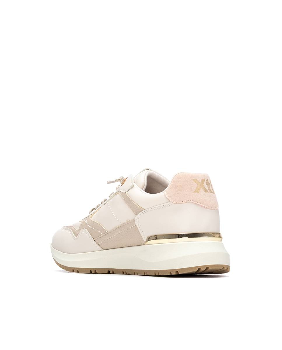 Zapatillas básicas de mujer con cordones - Xti - Beige Beige-4