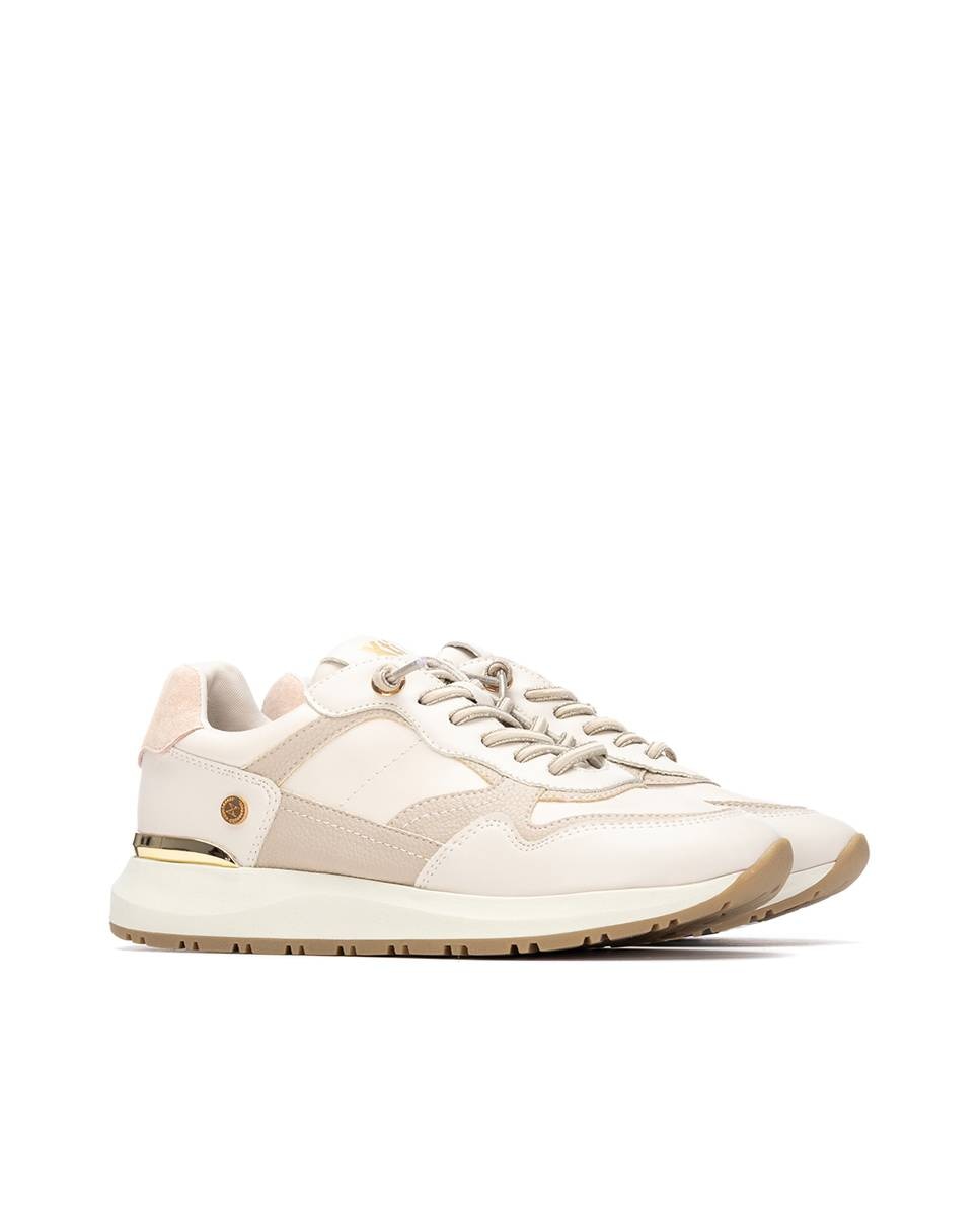 Zapatillas básicas de mujer con cordones - Xti - Beige Beige-5