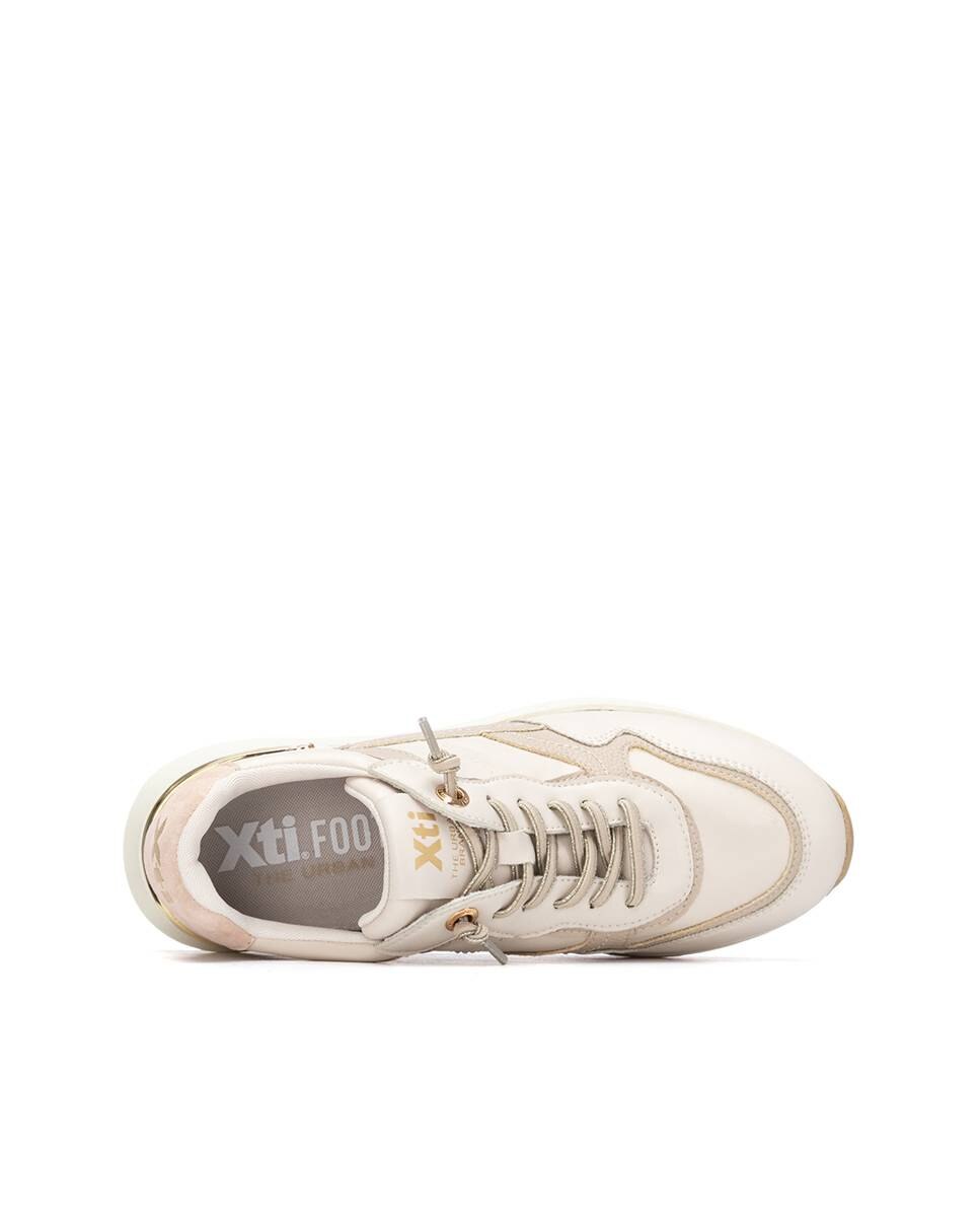 Zapatillas básicas de mujer con cordones - Xti - Beige Beige-6