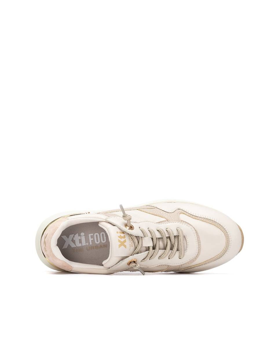 Zapatillas básicas de mujer con cordones - Xti - Beige Beige-7