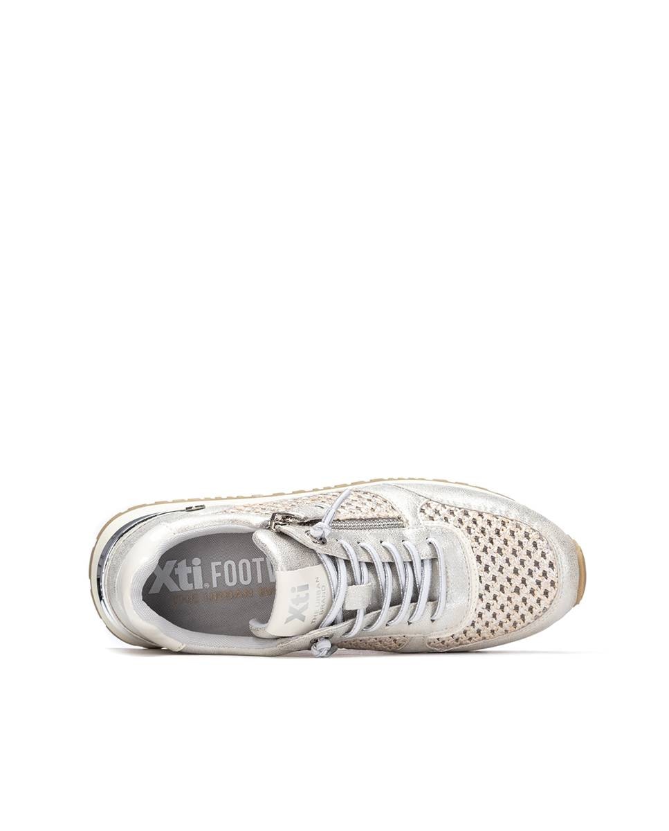 Zapatillas con cuña de mujer con cordones - Xti - Beige Beige-5