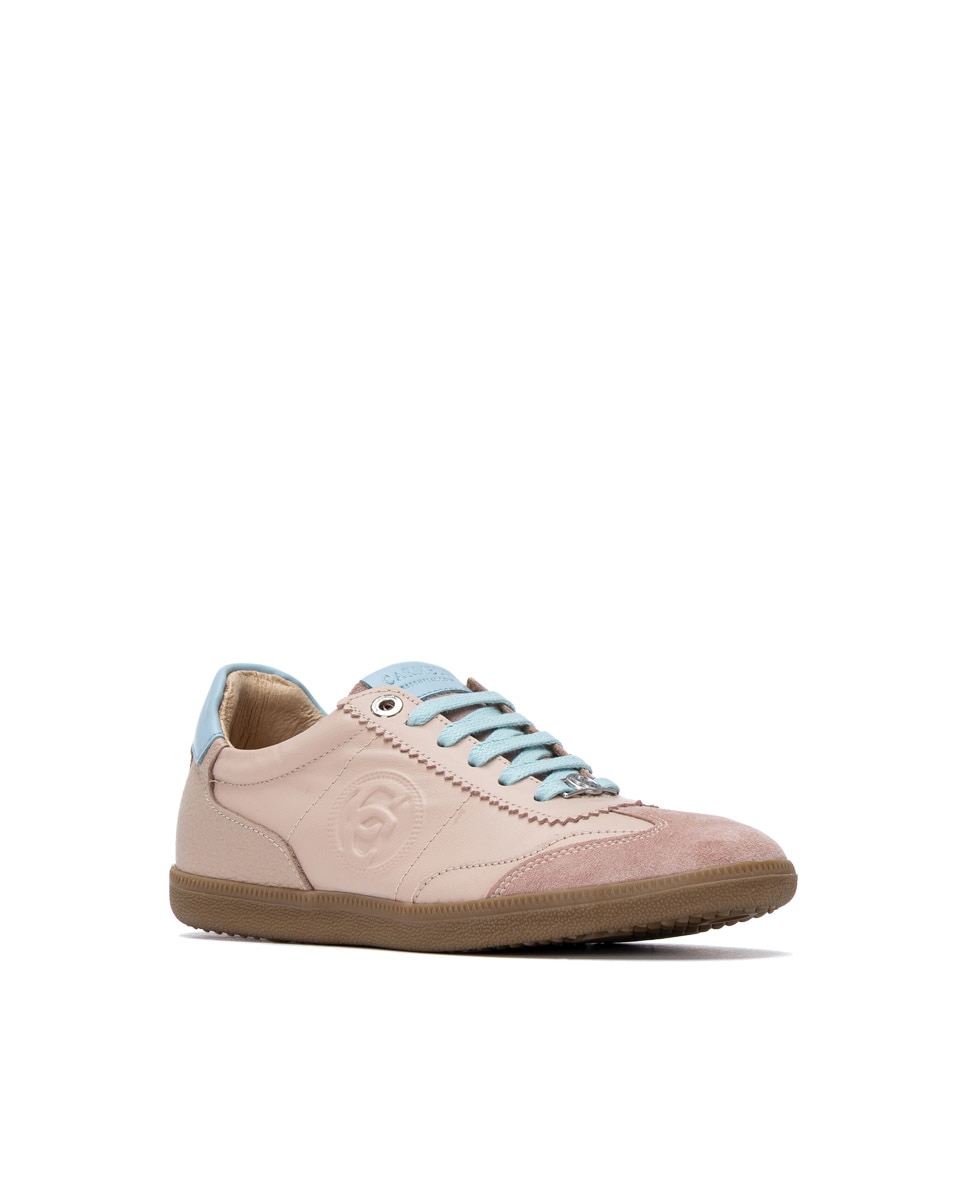 Zapatillas básicas de mujer de piel con cordones - Coral Coral-3