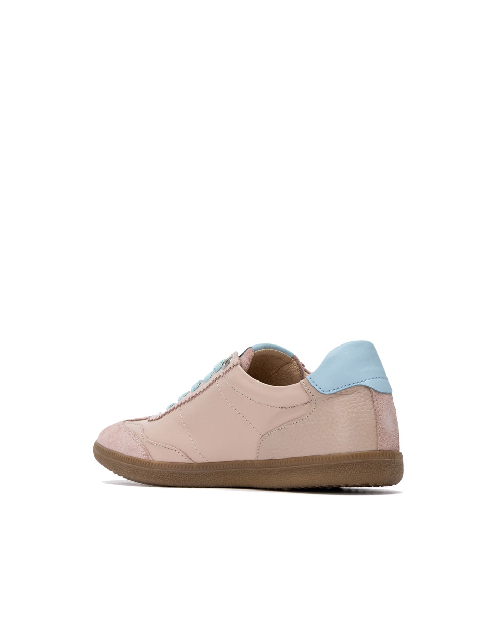 Zapatillas básicas de mujer de piel con cordones - Coral Coral-2