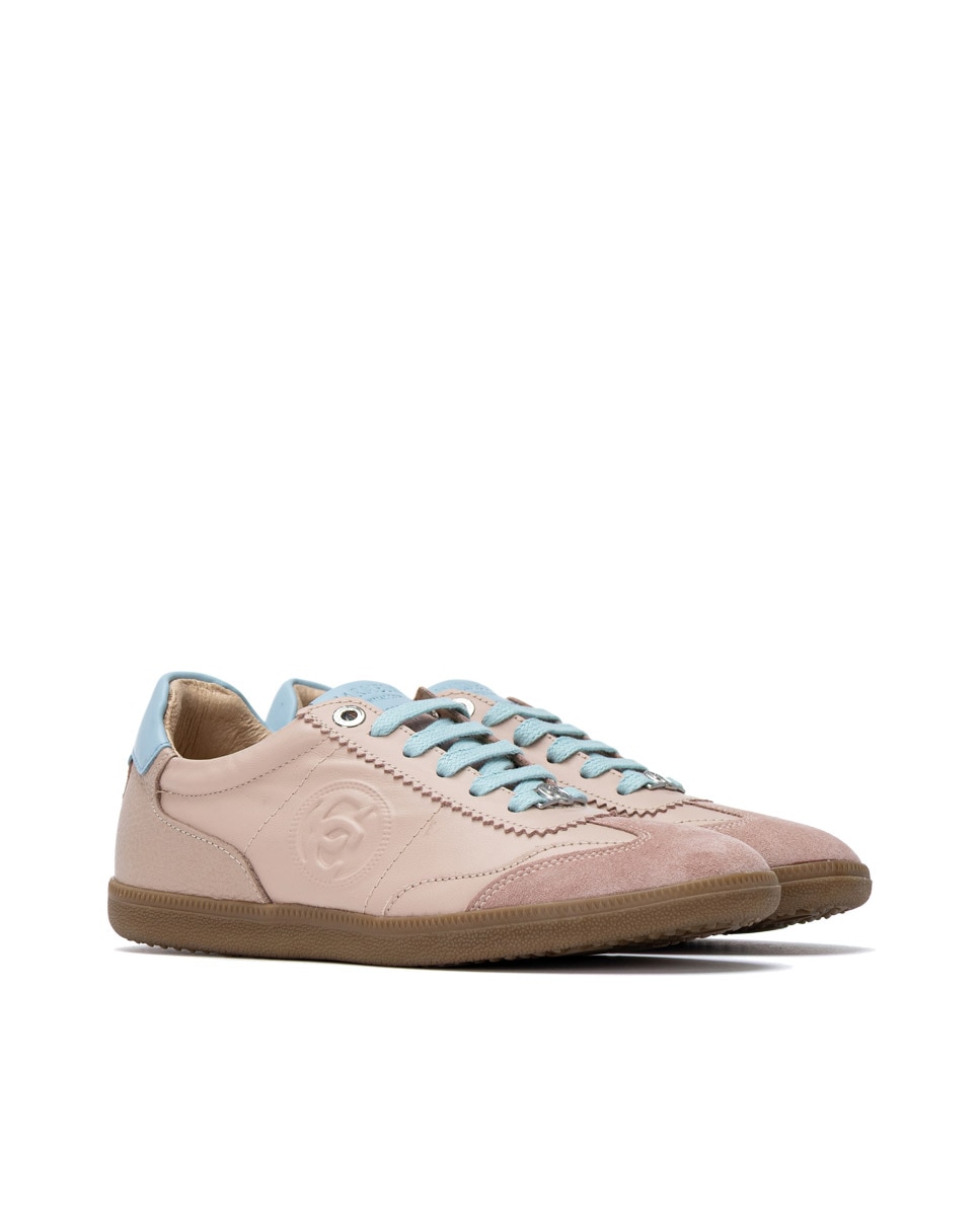 Zapatillas básicas de mujer de piel con cordones - Coral Coral-4