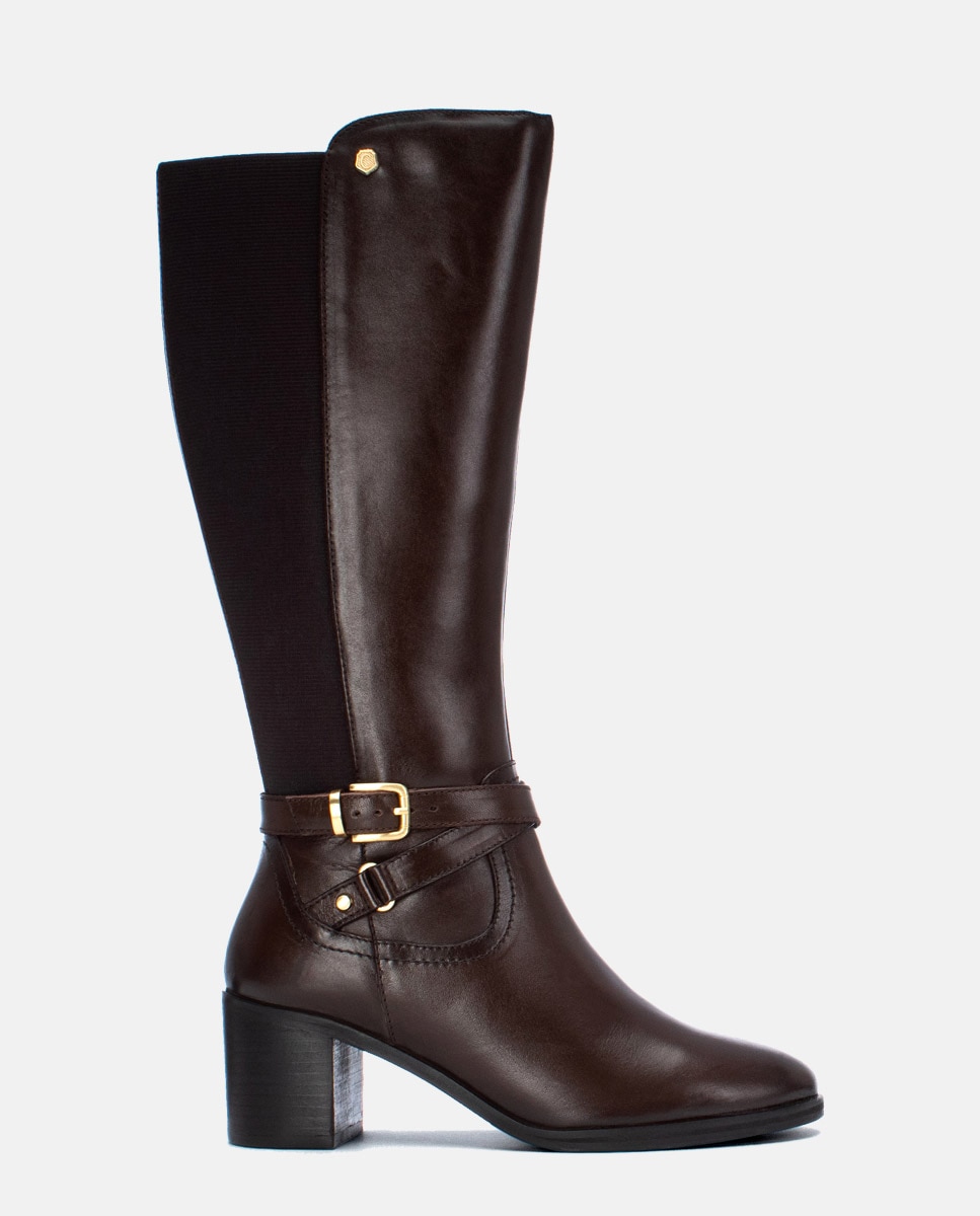 Bota de mujer con cremallera de piel - Carmela - Marrón Marrón-1