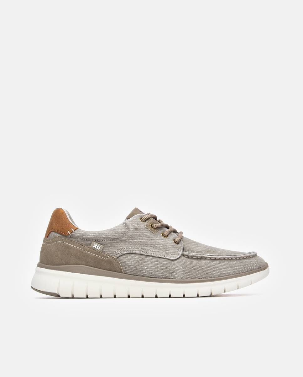 Náuticos de hombre con cordones - Xti - Beige Beige-1