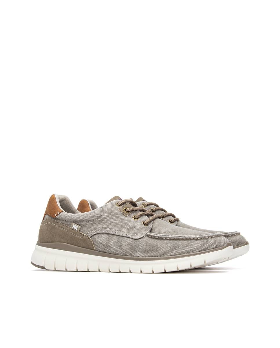 Náuticos de hombre con cordones - Xti - Beige Beige-4