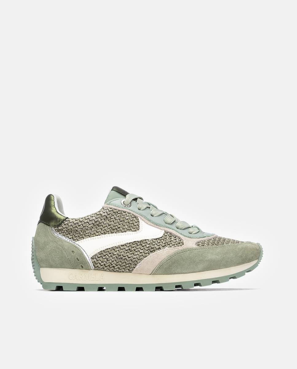Zapatillas básicas de mujer con cordones - Carmela - Verde Verde-1