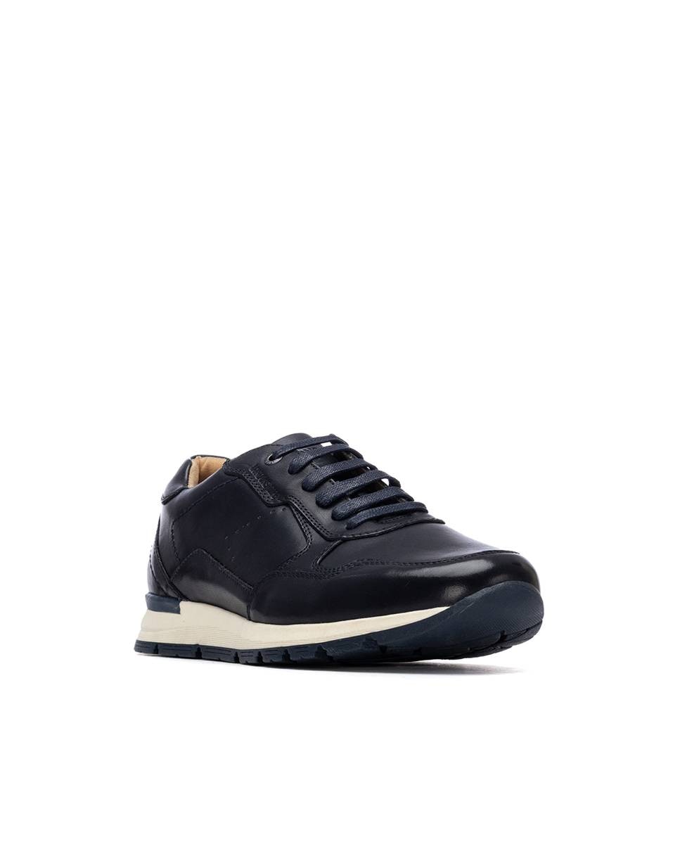 Imagen 3 de Zapatillas de hombre de cordones de piel - Carmela - Azul Azul