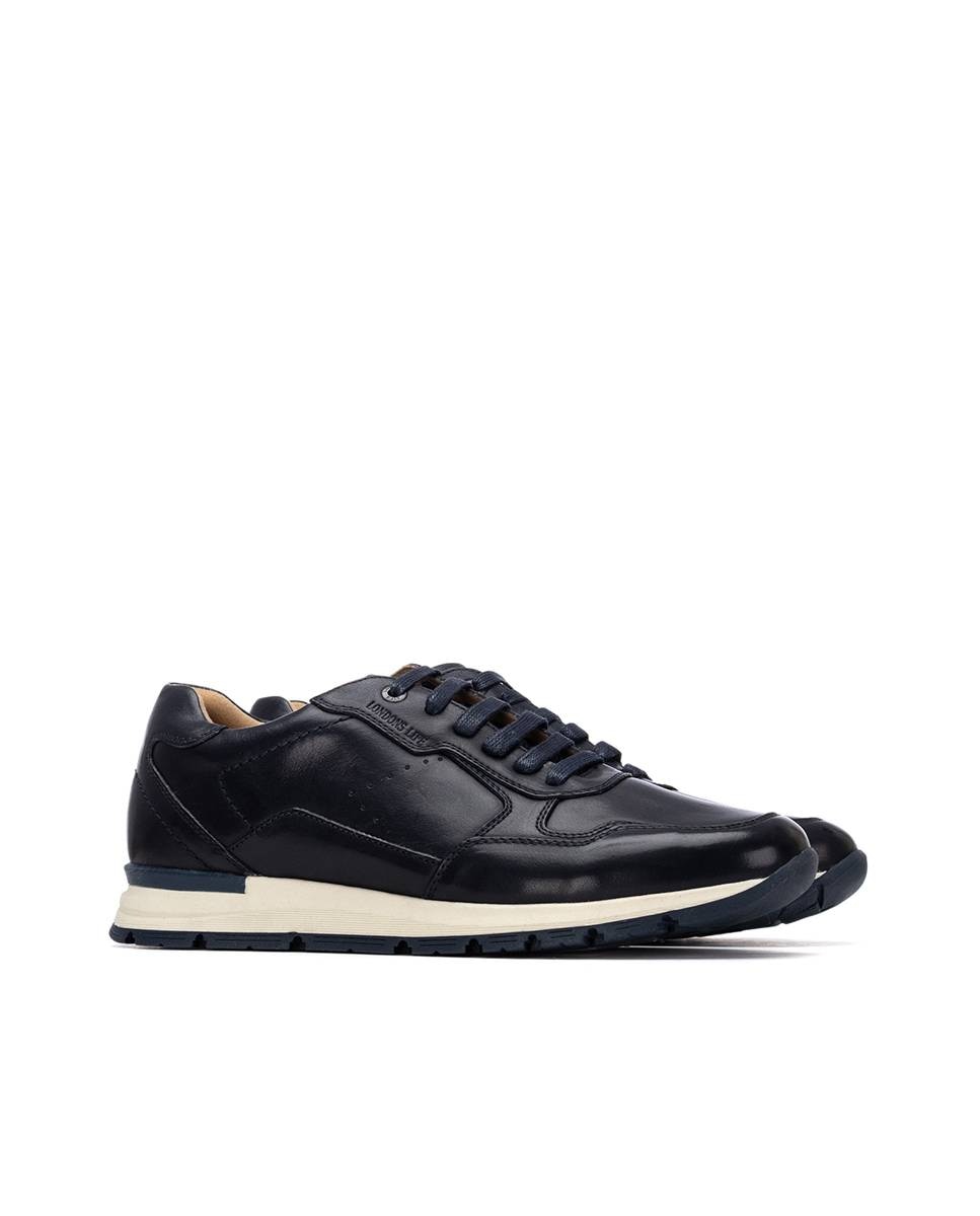Imagen 4 de Zapatillas de hombre de cordones de piel - Carmela - Azul Azul