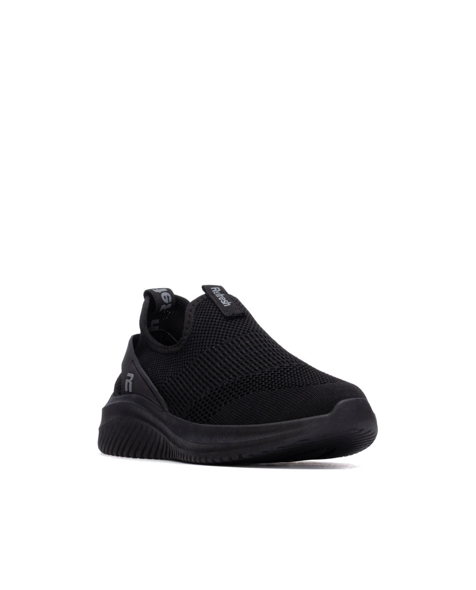 Zapatillas básicas de mujer elásticas sin cordones - Refresh - Negro Negro-3
