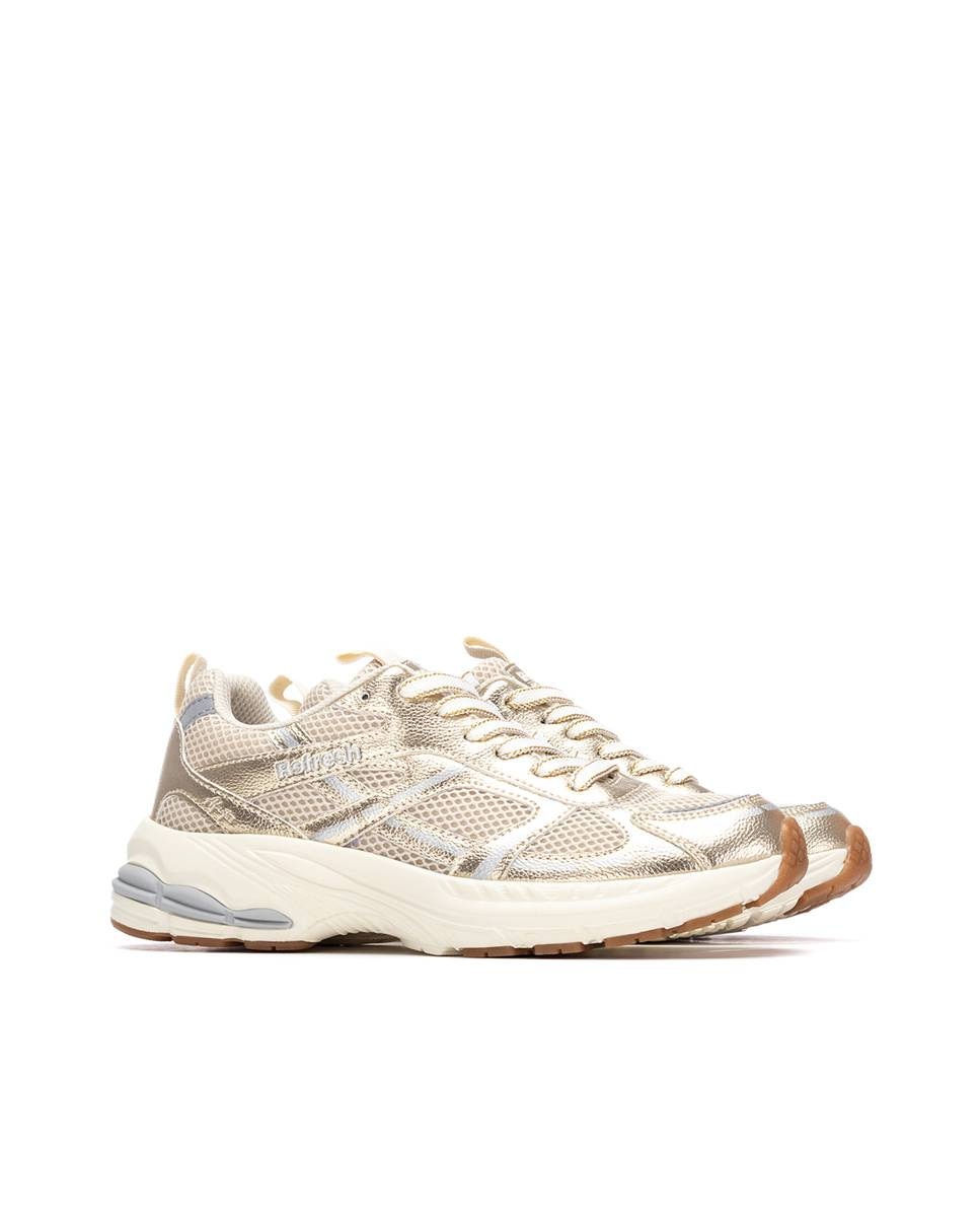 Zapatillas básicas de mujer con cordones - Refresh - Oro Oro-4