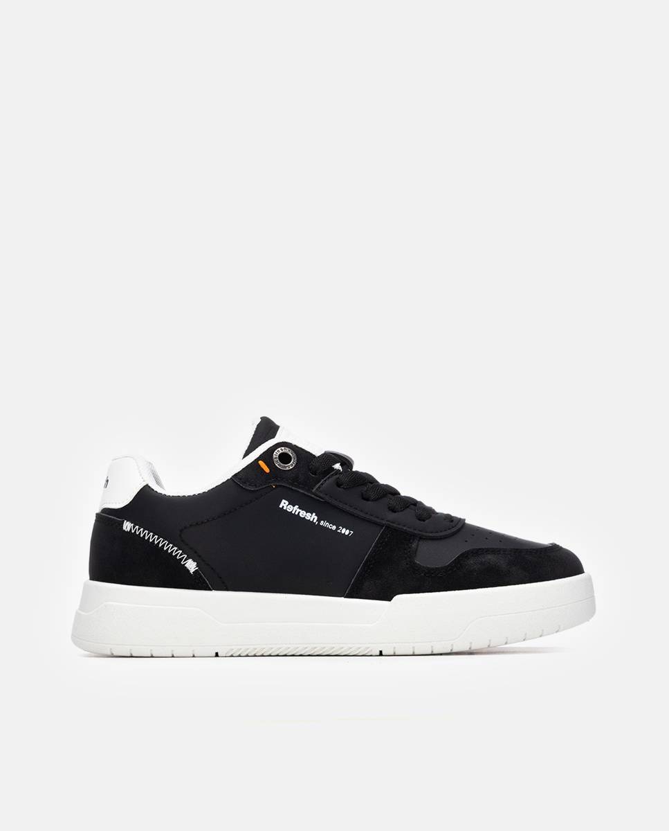 Zapatillas básicas de mujer con cordones - Refresh - Negro Negro-1
