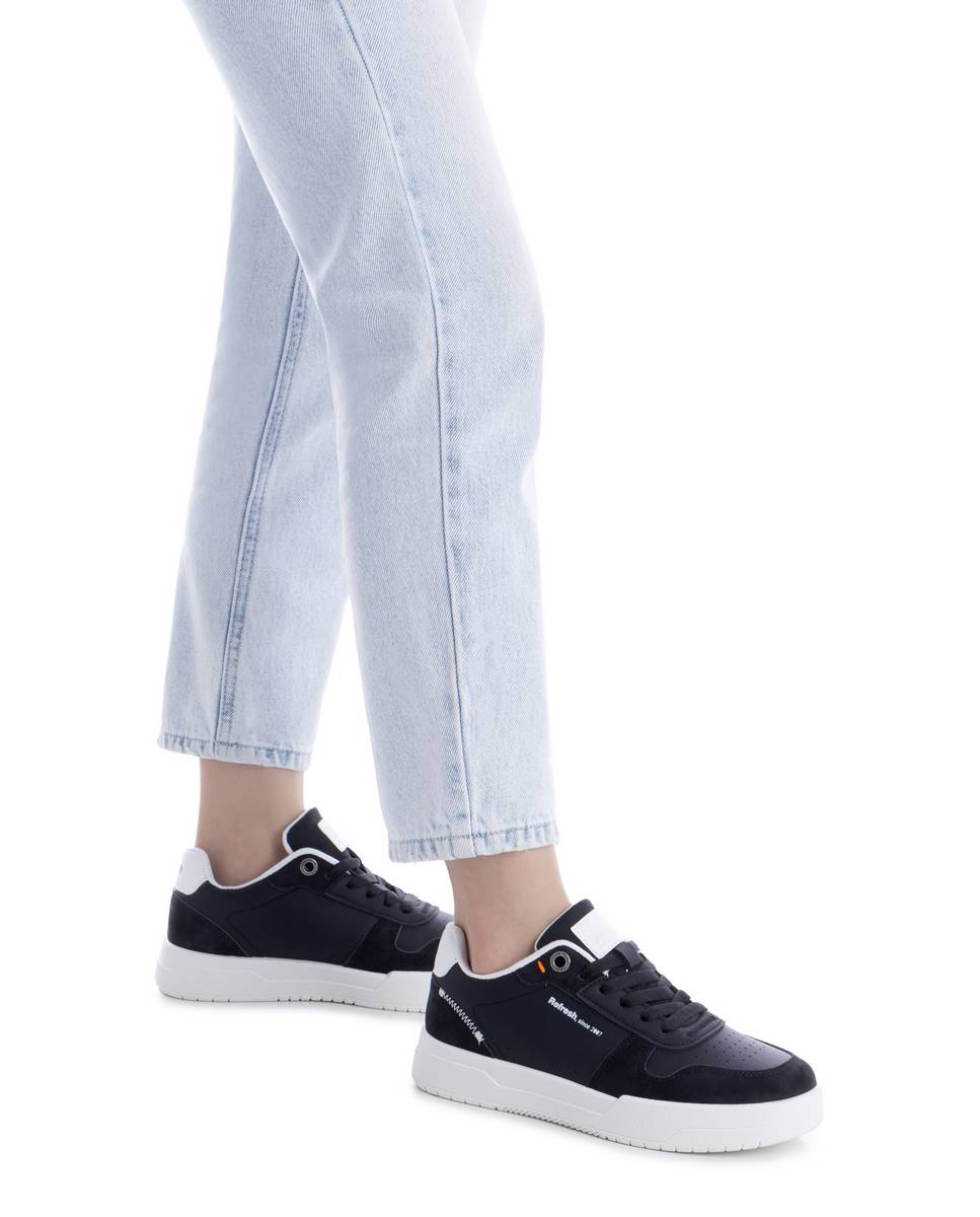 Zapatillas básicas de mujer con cordones - Refresh - Negro Negro-2