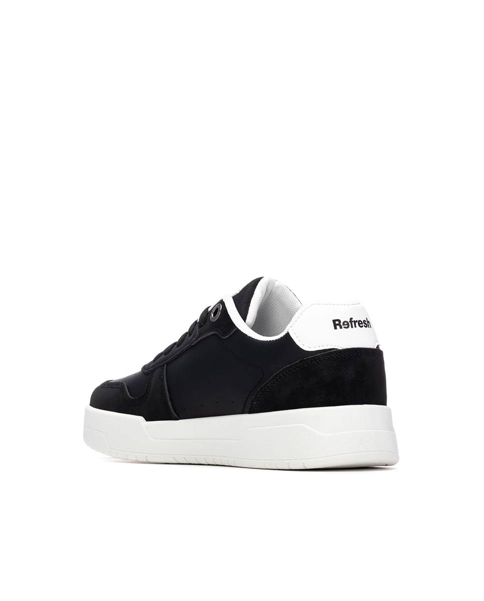 Zapatillas básicas de mujer con cordones - Refresh - Negro Negro-4