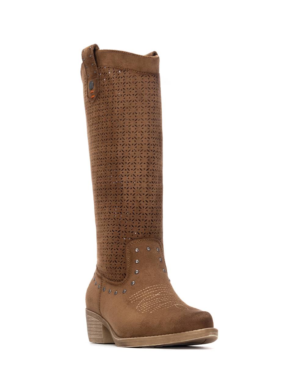 Botas básicas de mujer estilo cowboy - Refresh - Camel Camel-3