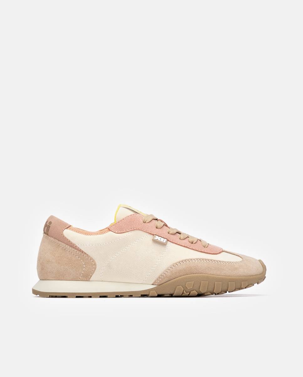 Imagen 1 de Zapatillas básicas de mujer con cordones Beige