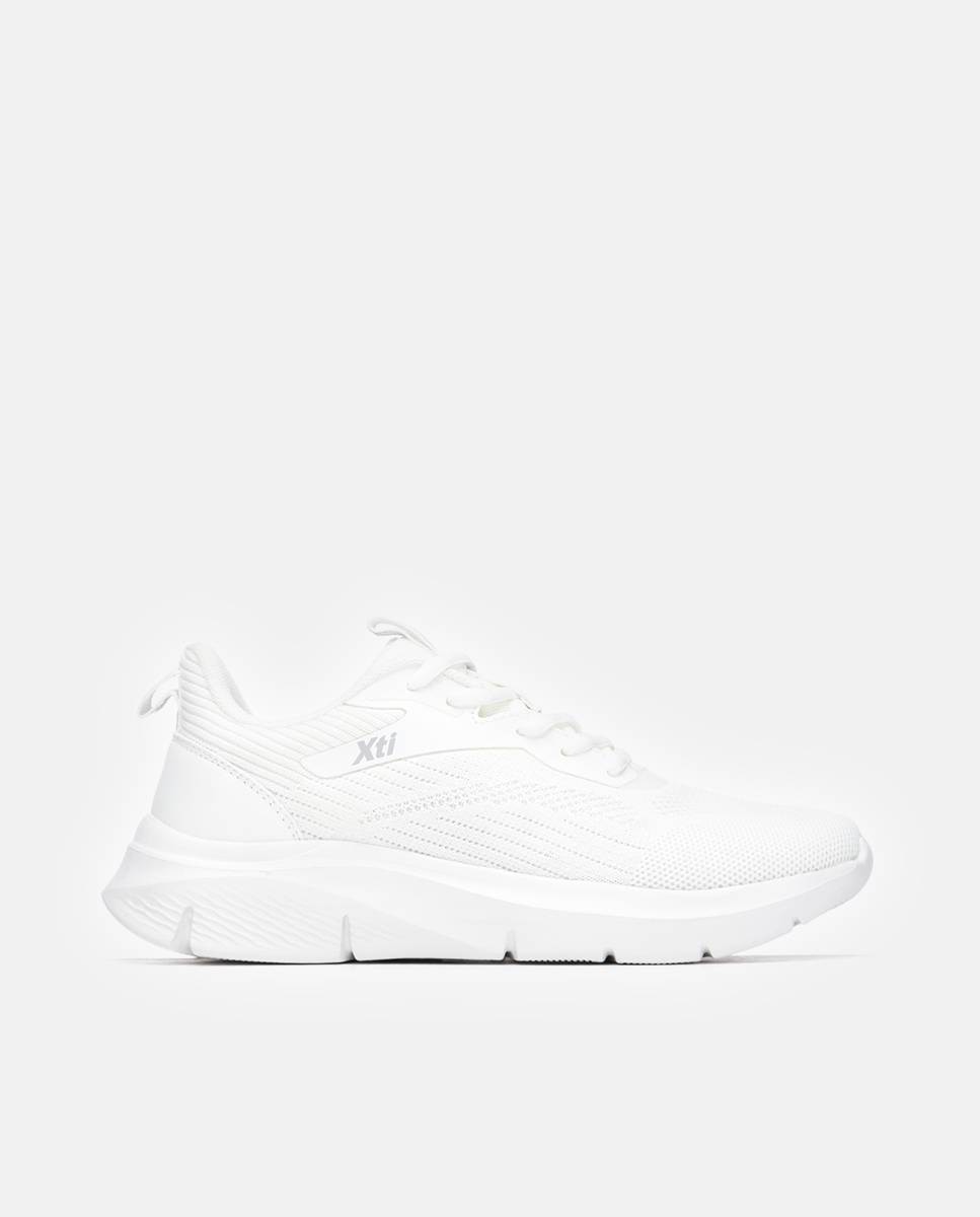 Zapatillas básicas de mujer con cuña y cordones - Xti - Negro Negro-1