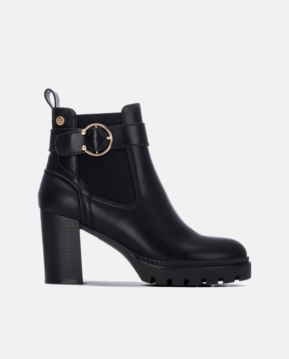 Botines de mujer con tacón - Xti - Negro Negro-1