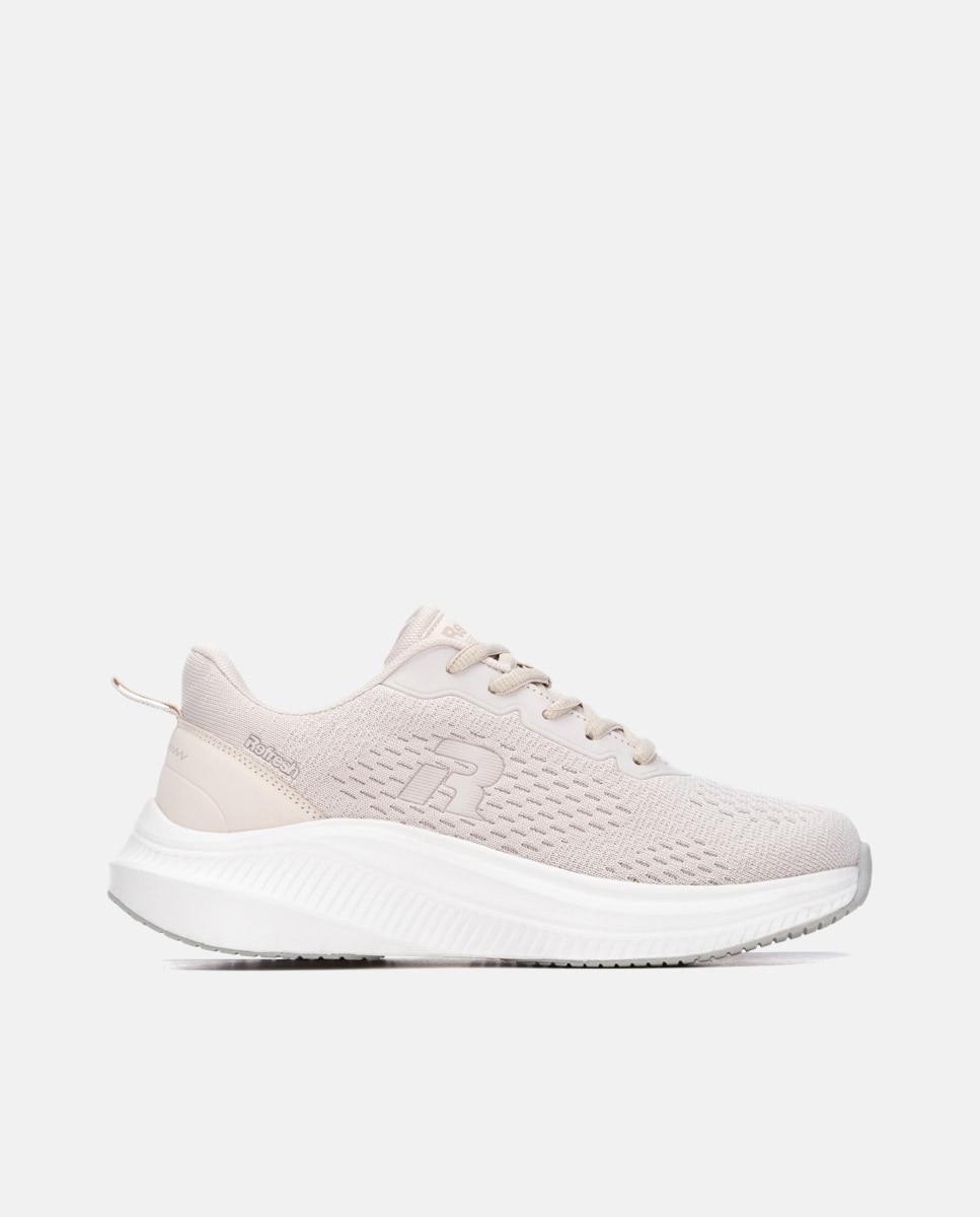 Zapatilla de mujer con cordones - Refresh - Beige Beige-1