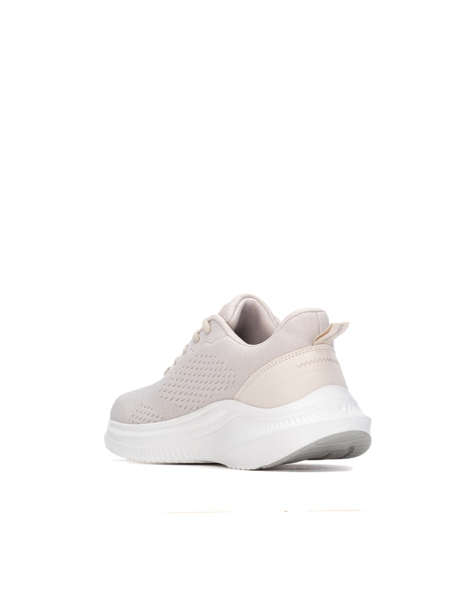 Zapatilla de mujer con cordones - Refresh - Beige Beige-2