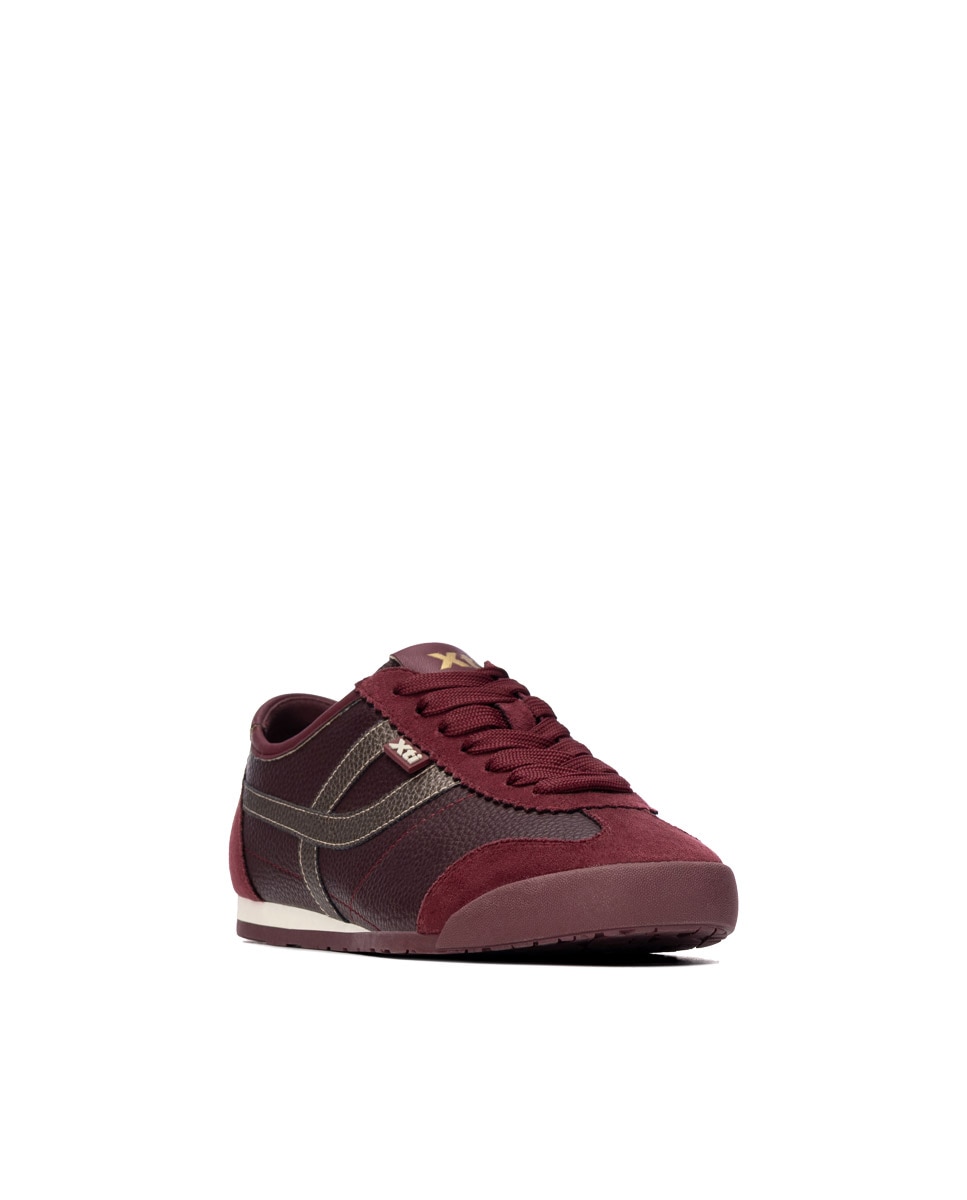 Zapatilla de mujer con cordones - Xti - Burdeos Burdeos-3