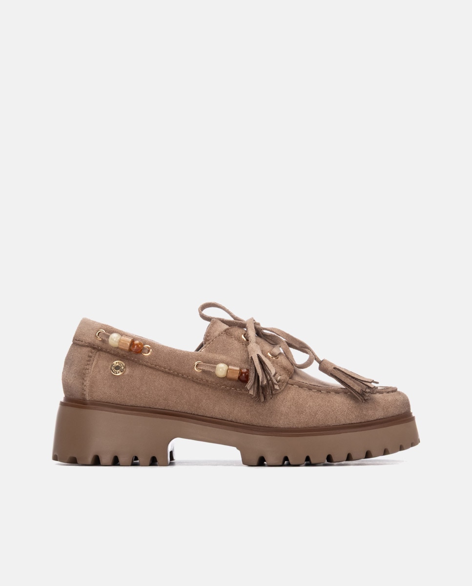 Mocasín de mujer plano - Refresh - Beige Beige-1