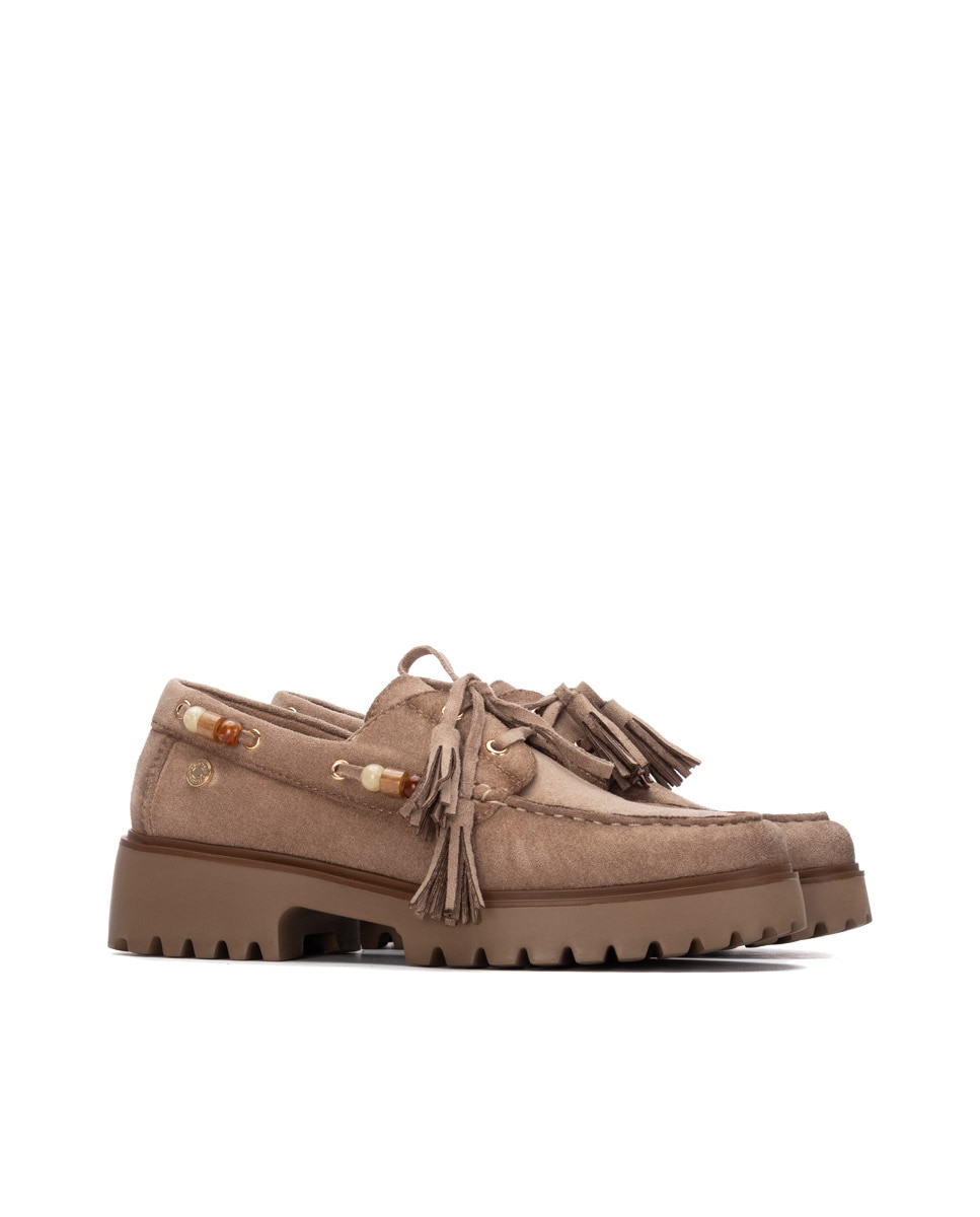 Mocasín de mujer plano - Refresh - Beige Beige-4