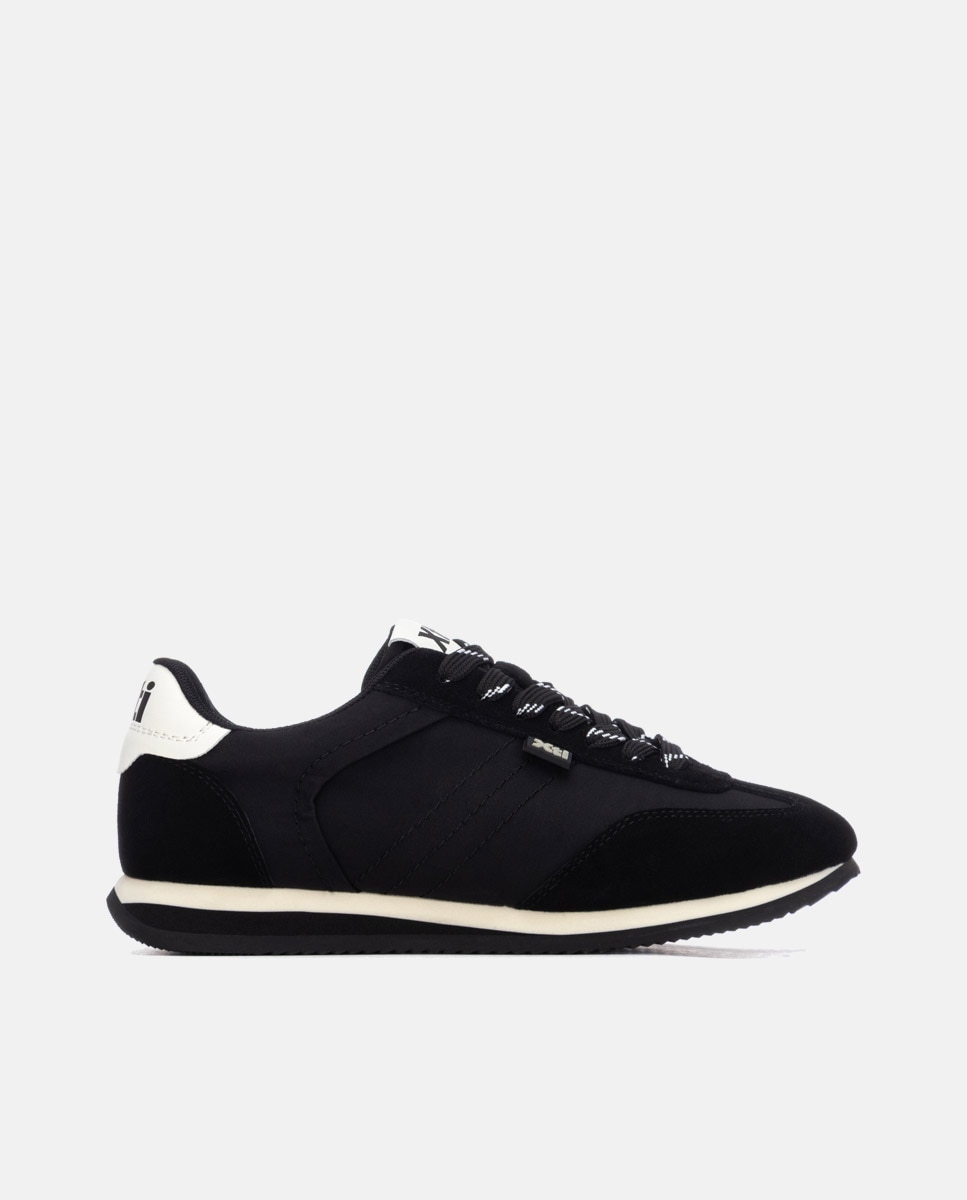 Zapatilla de mujer con cordones - Xti - Negro Negro-1