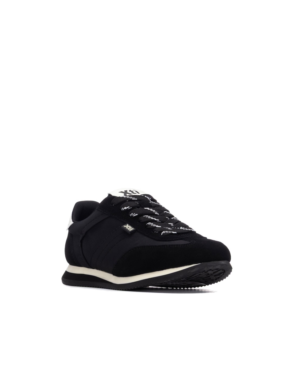 Zapatilla de mujer con cordones - Xti - Negro Negro-3