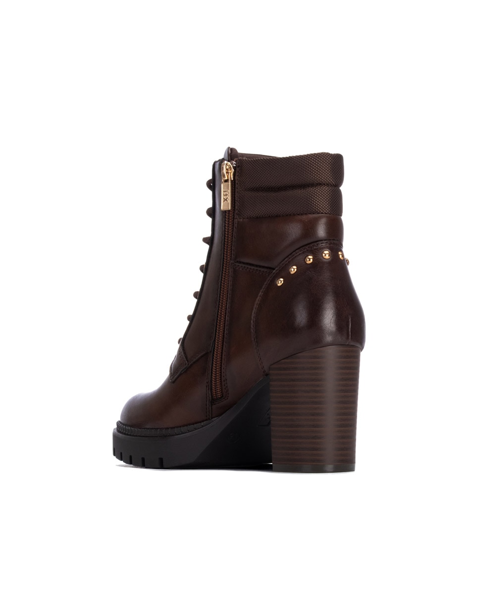 Botines de mujer con cordones - Xti - Marrón Marrón-2