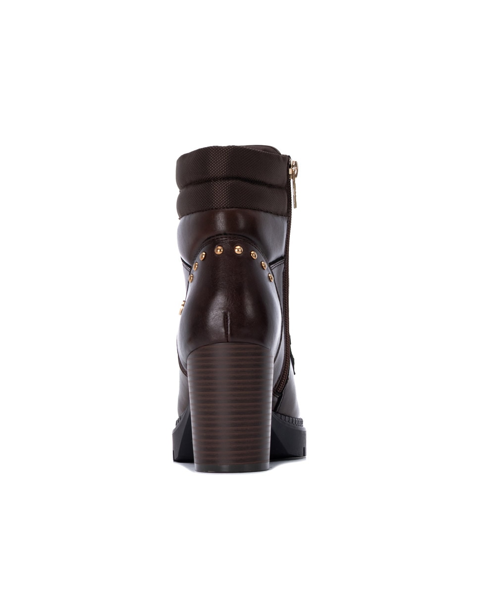 Botines de mujer con cordones - Xti - Marrón Marrón-5