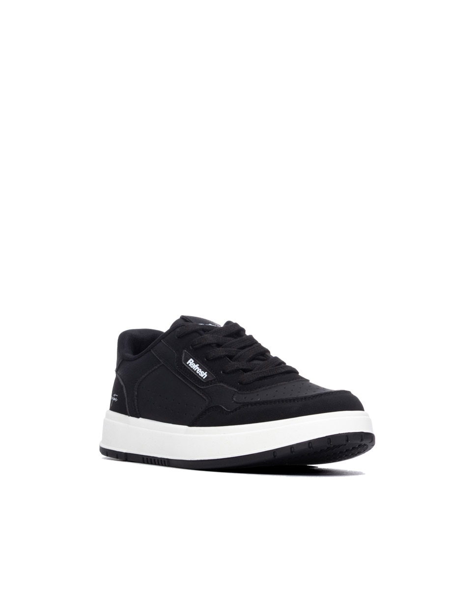 Zapatilla de mujer con cordones - Refresh - Negro Negro-3