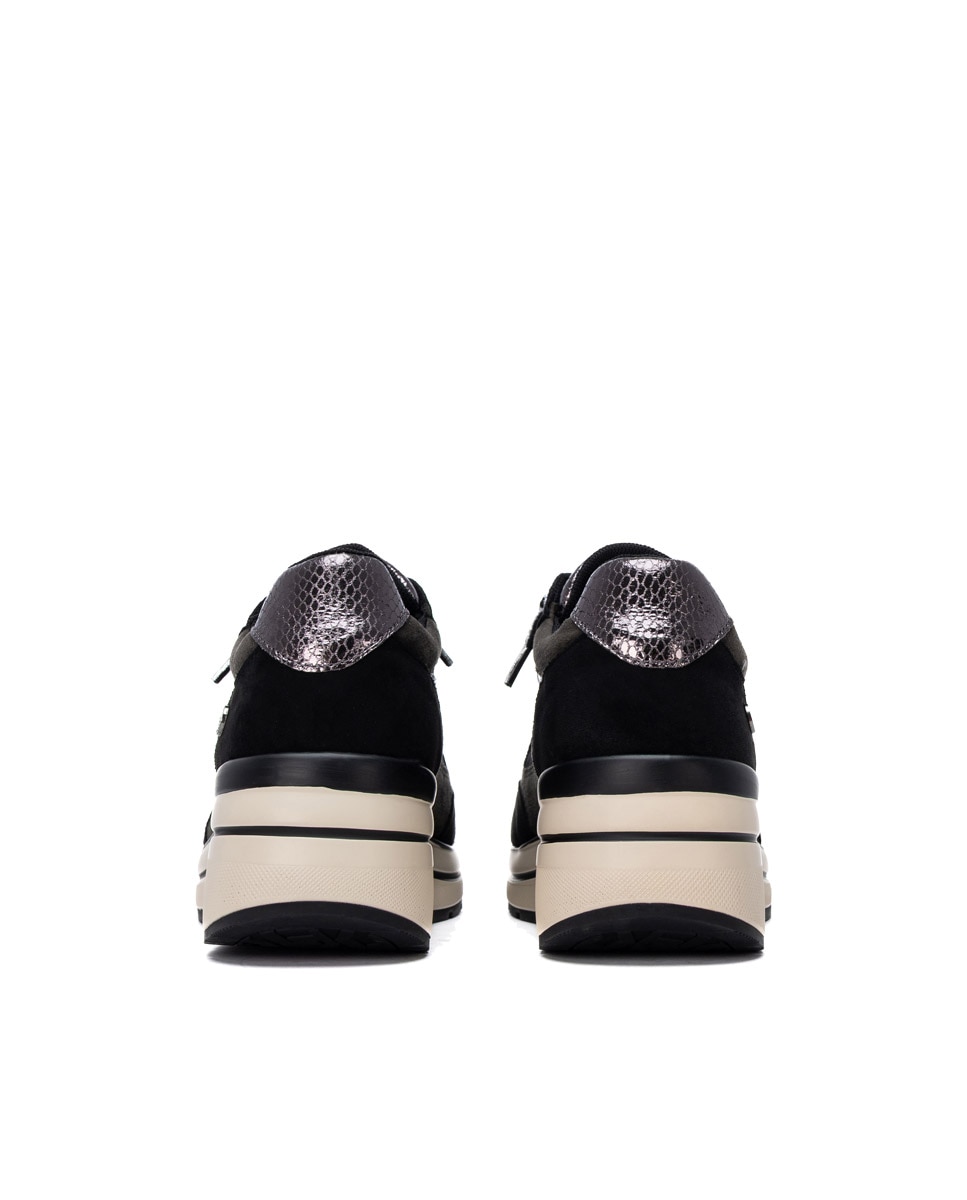 Zapatilla de mujer con cordones - Xti - Negro Negro-5