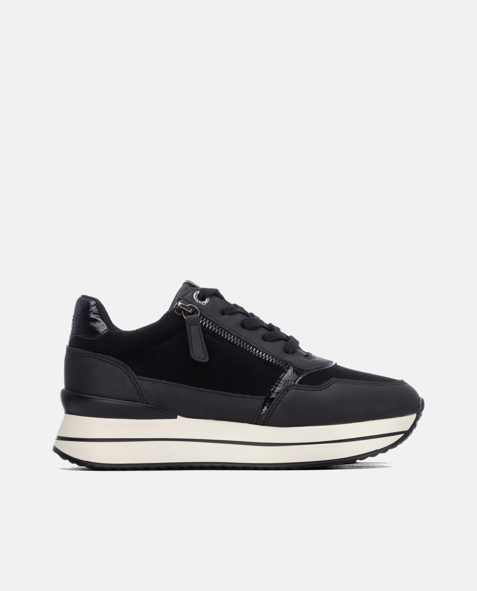 Zapatilla de mujer con cordones - Refresh - Negro Negro-1