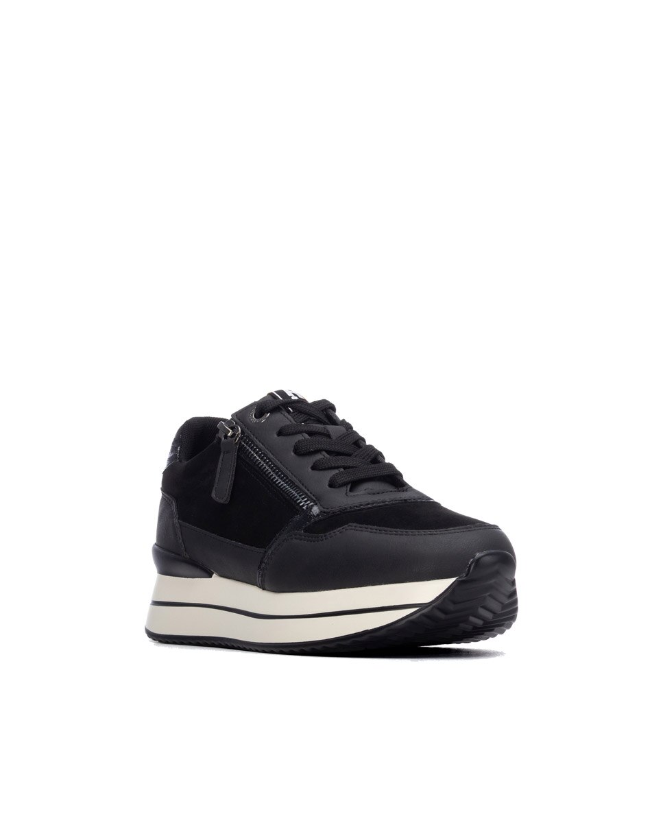 Zapatilla de mujer con cordones - Refresh - Negro Negro-3