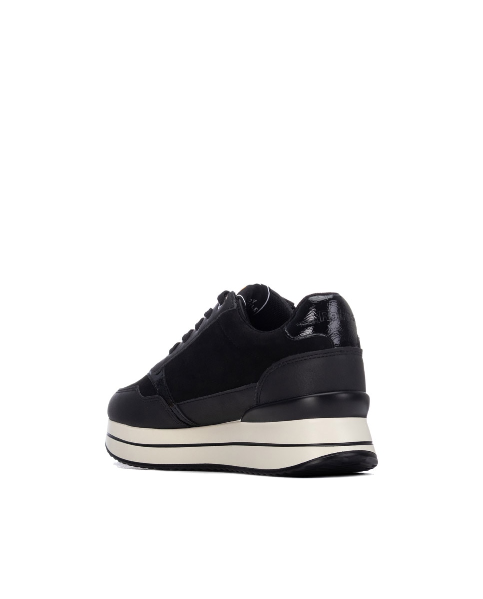 Zapatilla de mujer con cordones - Refresh - Negro Negro-2