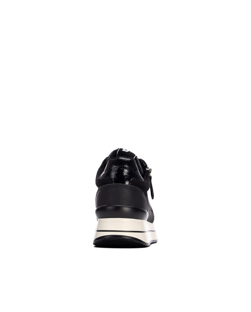 Zapatilla de mujer con cordones - Refresh - Negro Negro-5