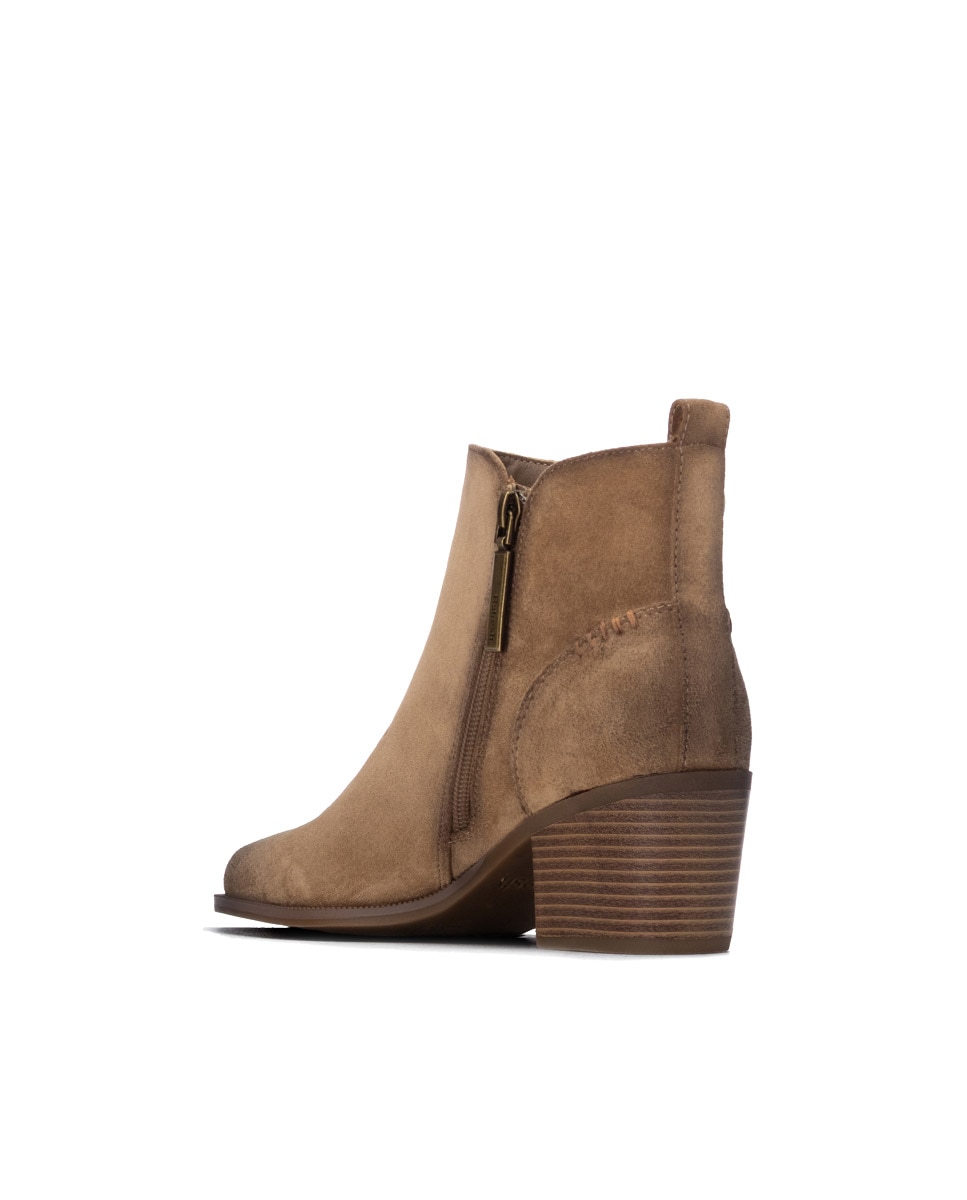 Botines de mujer con cremallera - Refresh - Beige Beige-2