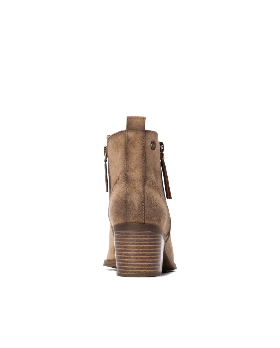 Botines de mujer con cremallera - Refresh - Beige Beige-5