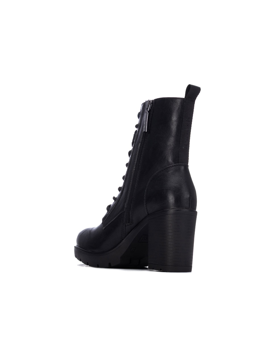 Botín de mujer con cordones - Refresh - Negro Negro-2