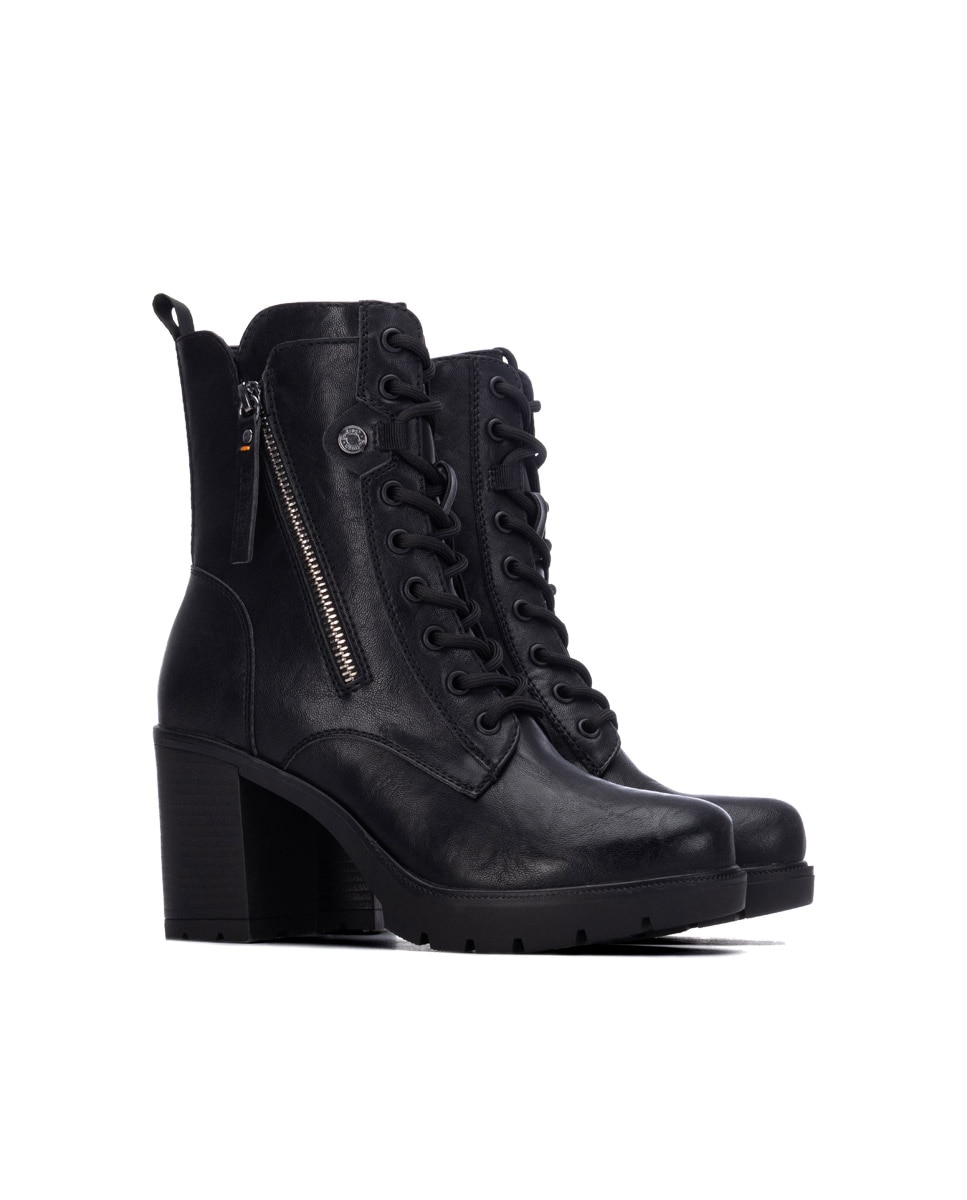 Botín de mujer con cordones - Refresh - Negro Negro-4