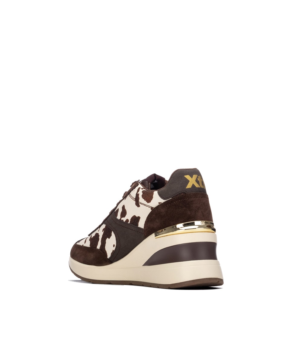 Zapatilla de mujer con cordones - Xti - Marrón Marrón-2