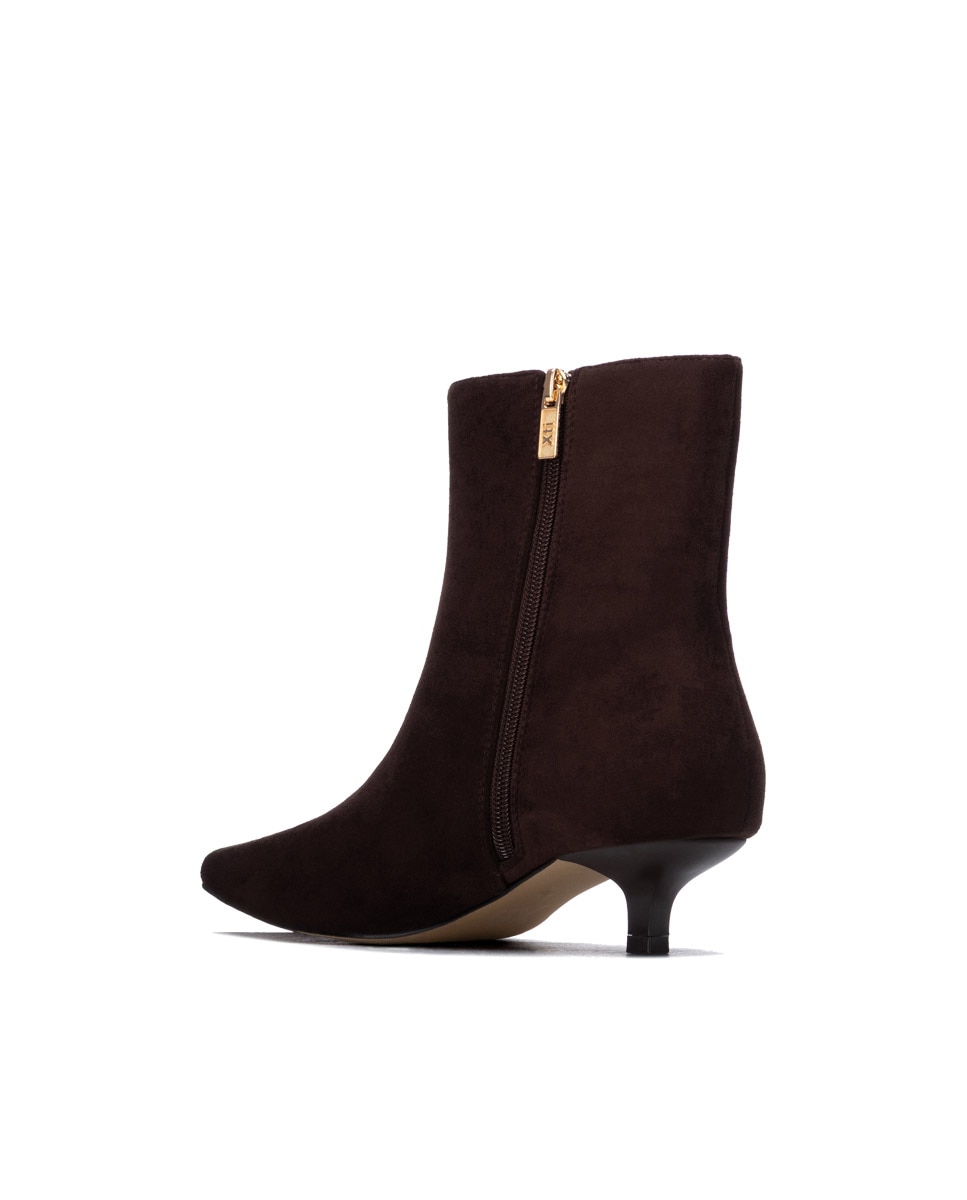 Botines de mujer con cremallera - Xti - Marrón Marrón-4