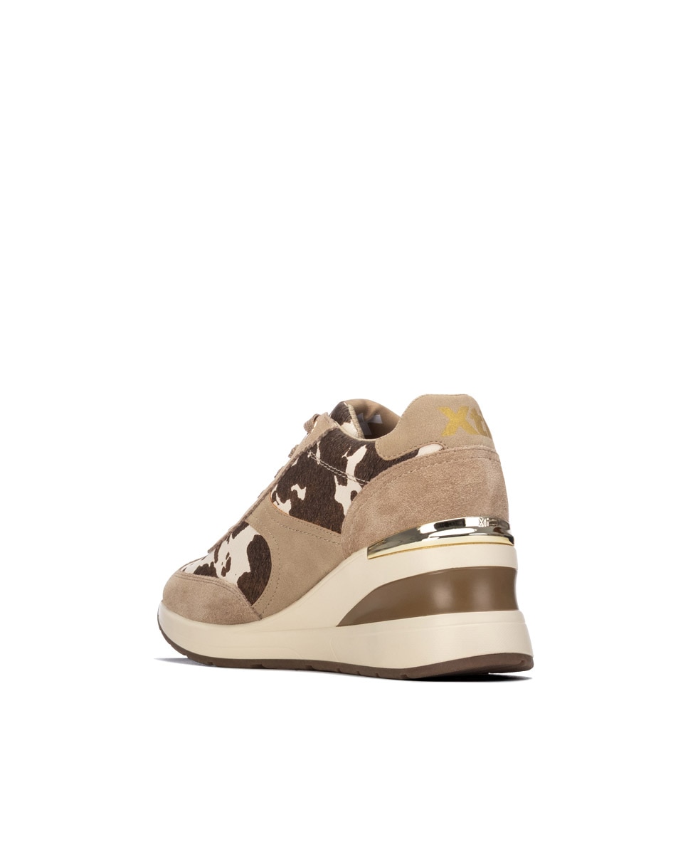 Zapatilla de mujer con cordones - Xti - Beige Beige-2