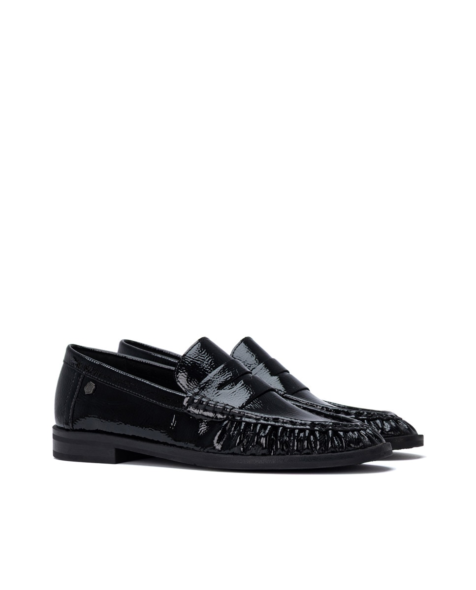 Mocasín de mujer de piel - Carmela - Negro Negro-4
