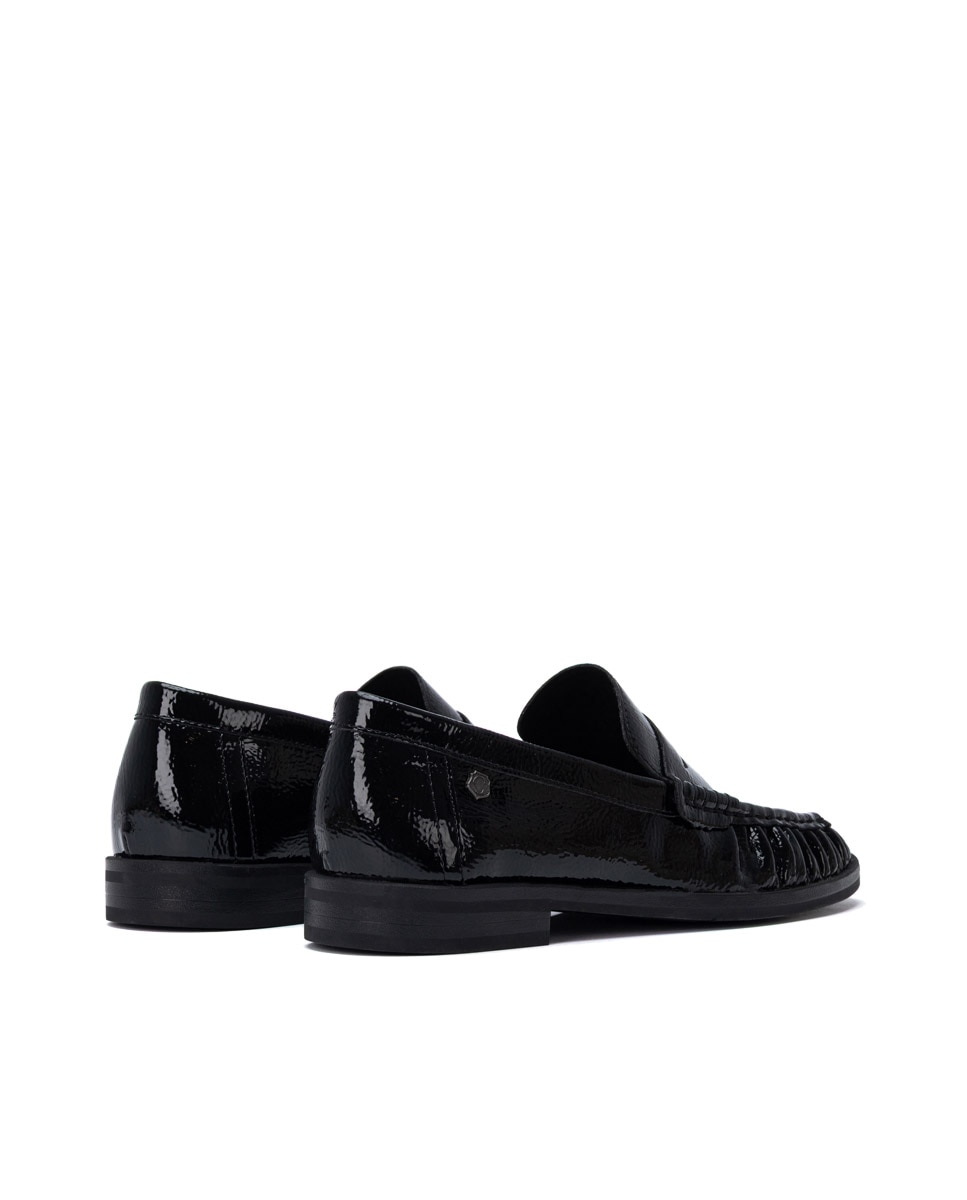 Mocasín de mujer de piel - Carmela - Negro Negro-8