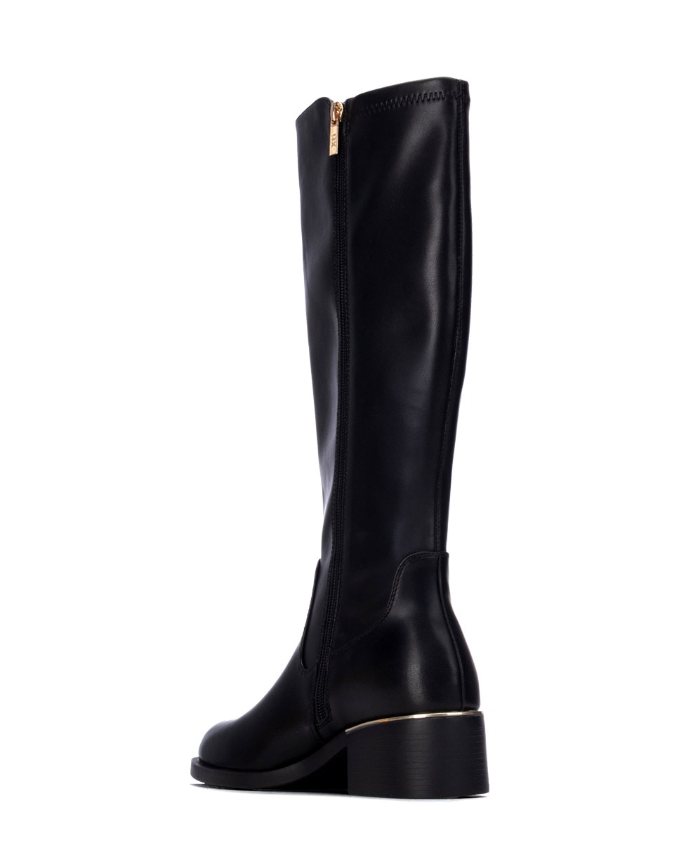 Bota alta de mujer con tacón ancho - Xti - Negro Negro-4